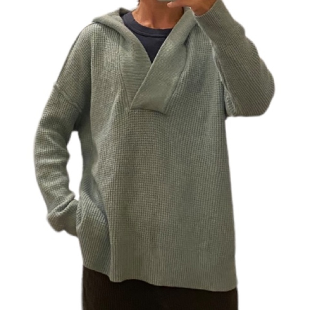 Aerie American Eagle cotton blend super soft oversized blue sweater.